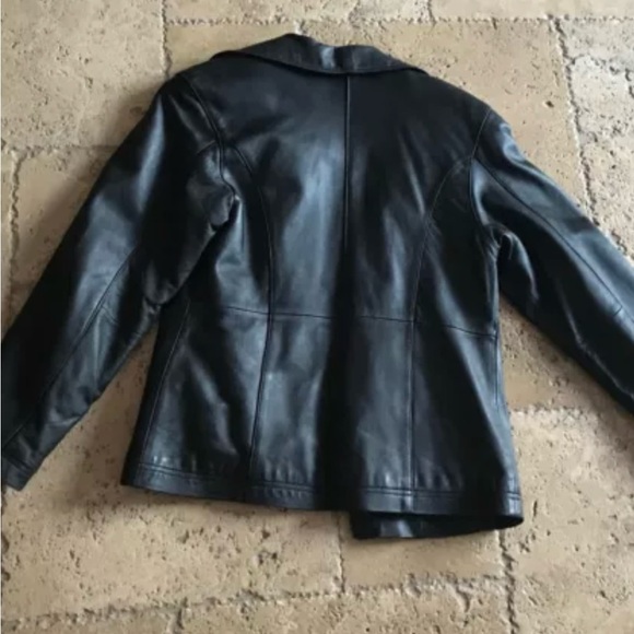 Burks Bay Ladies Leather Jacket, Black, SZ Small - Picture 2 of 5